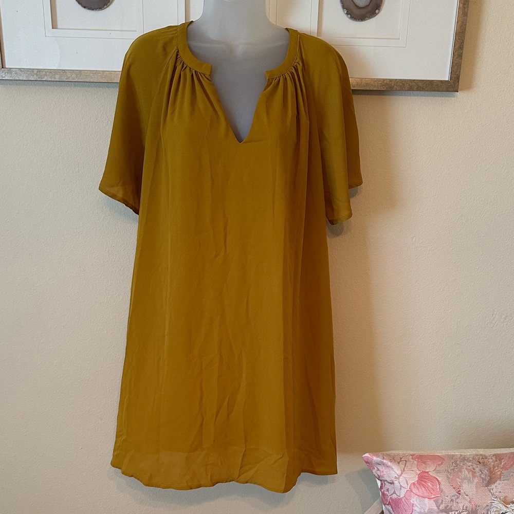 Elegant Mustard Tunic Dress